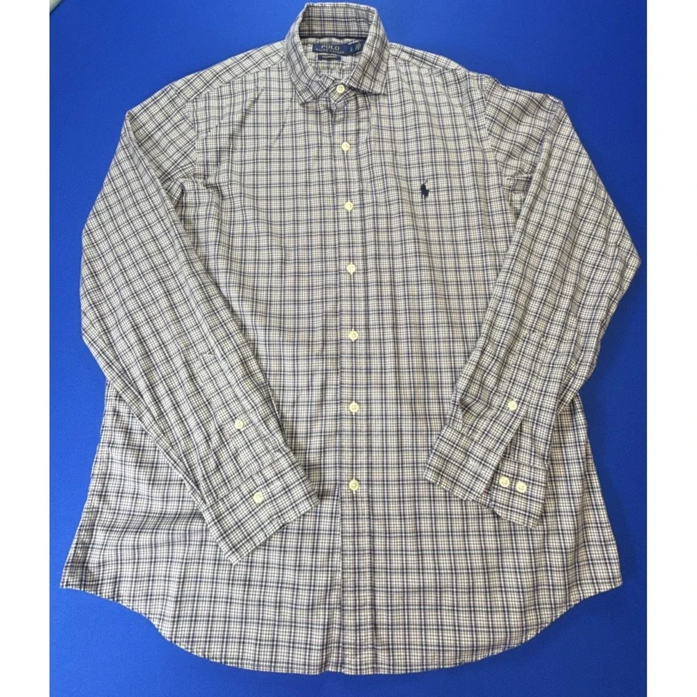 Polo Ralph Lauren Men Classic Plaid Button Down Performance Shirt Large